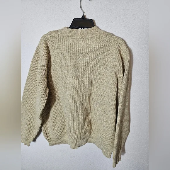 Eddie Bauer Cozy Cream Knit Henley Sweater Men's Size Large *See Spot - Picture 4 of 7